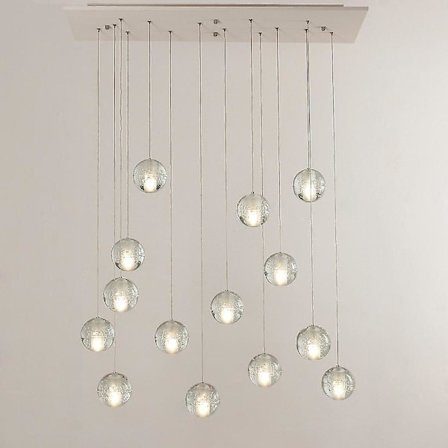 14 Lampun 10cm Himmennettävä Riippuva Valo Metalliryhmä