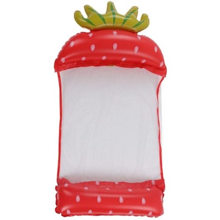 Oppustelig Vandhængekøje Flydestol Multifunktionel Flydende Stol Svømmebåd Pooltilbehør Jordbærmønster