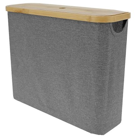 Kokoontaitettava roskakori kylpyhuoneeseen puukannella, WC-paperikori, suuri kotitalouspaperin säilytysteline