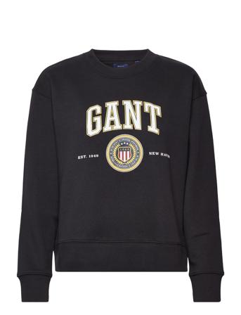 D1. Crest Shield C-Neck Sweat Svetari Collegepaita Musta GANT