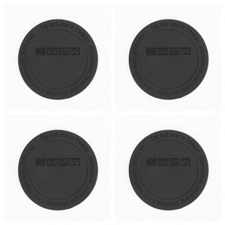 4-pack självhäftande runda silikonunderlägg för muggar