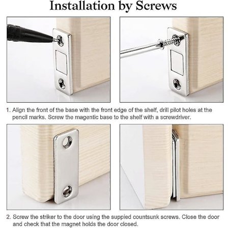 8-pack smala osynliga magnetiska dörrstopp, låda magnetlås