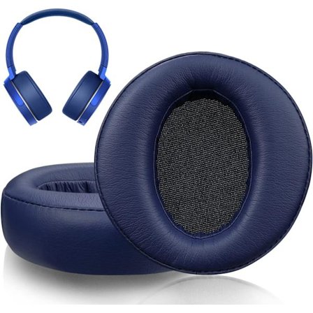 Vaihdettava korvatyynyt Sony MDR-XB950 XB950BT XB950B1 Over-Ear -kuulokkeisiin, pehmeämmät proteiininahkaiset korvatyynyt, sininen