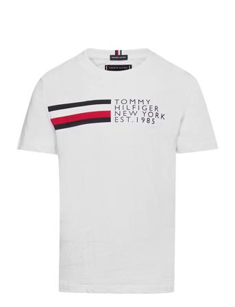 Global Stripe Graphic Tee S/S White Tommy Hilfiger