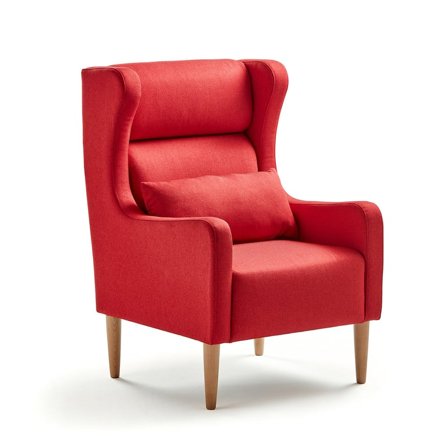 Armchair LUCKY, Medley fabric, red