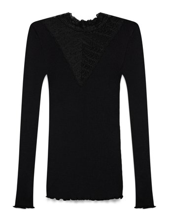 Rosemunde Rwbeatha Silk Ls Lace T-Shirt - Black - L