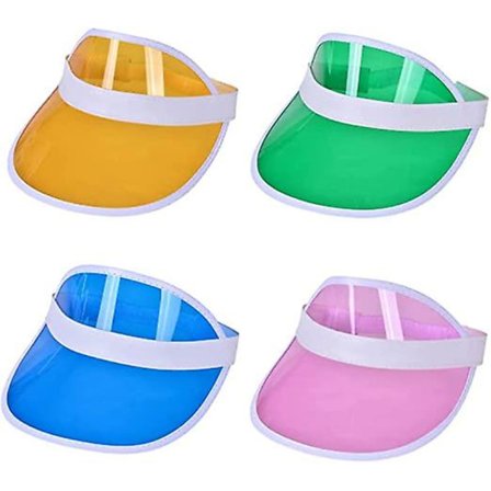 4 Neon Solskærme, Unisex Retro 80'er Kasket med Skygge, Solhat Skygge Kasketter Cykling Solhat