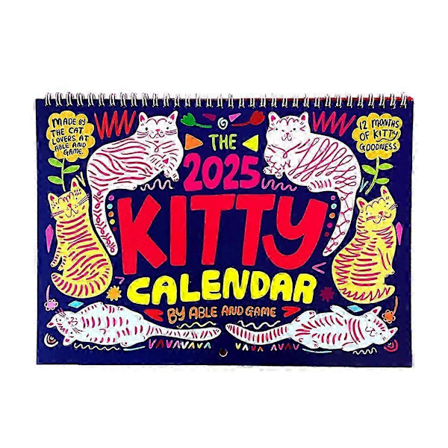 2025 Kittys Kalendrar Roliga Hängbara Månadskalendrar Väggkalender Present till Kattälskare