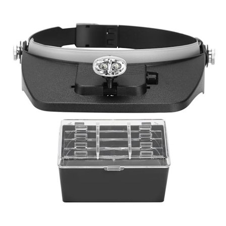 LED-forstørrelsesglass for birøkt, montert på hodet, med forstørrelseslinse