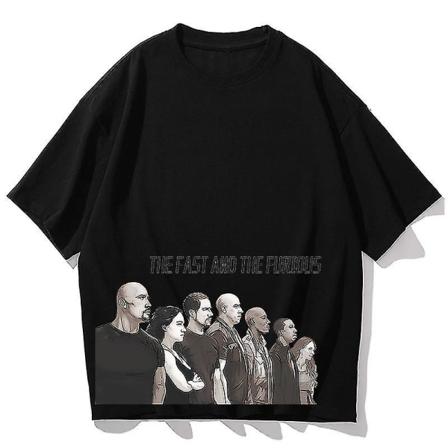 Snabb och Furious 10 Förälder-barn Bomull Kortärmad T-shirt Sommar black 4XL