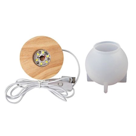 Hartsilamppumuotti DIY-kristalli LED-valomuotti yövalo DIY-projekteihin 8,20X8,20X7,80cm 1 setti [D]