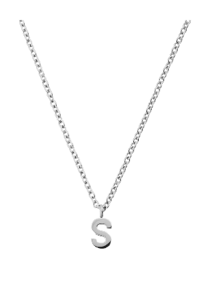 Mockberg Petite Plain Letter S Steel Necklace Smycken & klockor Dam Grå ONESIZE