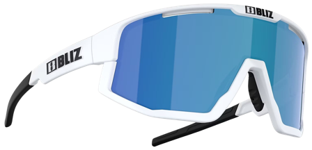 Bliz Fusion Small Matt White with Brown/Blue Multi