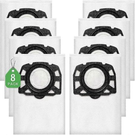 8-pack KFI 357 dammsugarpåsar kompatibla med Kärcher WD 2 Plus, WD 3, WD 3 Battery, KWD 1, KWD-FA-