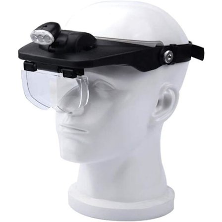 Dental forstørrelsesbriller, hodebånd forstørrelsesglass utskiftbar linse HD gammel mann lesing klokkereparasjon med