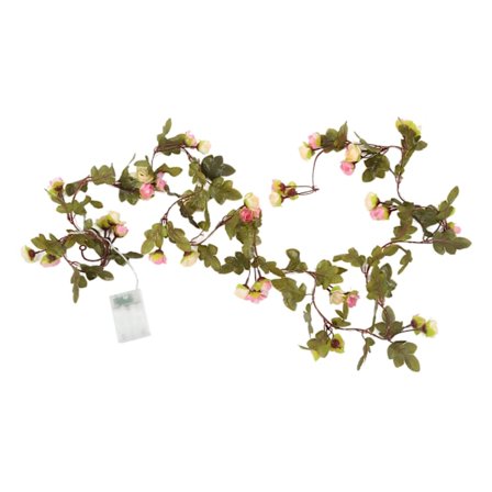 Blomsterrattan LED-lyslenke 20 batteridrevne dekorative festlamper