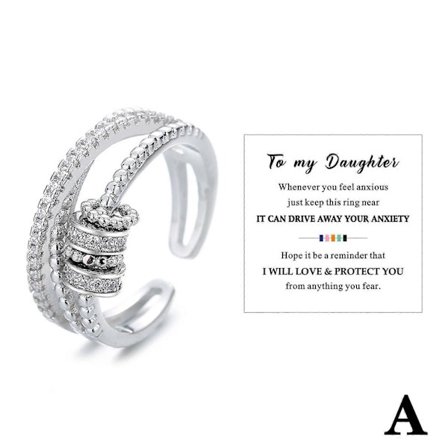 Till Min Dotter Fidget Ring Anti-Ångest Ringar med Pärlor Spinner För
