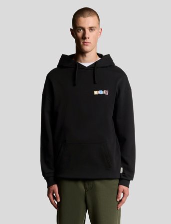 Lyle & Scott Paper Letters Graphic Hoodie - Black - XS