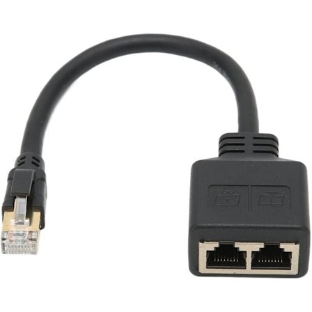 RJ45 Splitter Adapter, 1 til 2 Port RJ45 Nettverk Ethernet Adapter Splitter, CAT8 Nettverkskabel Splitter Adapter for Hjemmekontor, DEBUNS