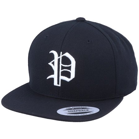 Iconic - Black - snapback - Cap - P Letter 3D Black Snapback - Hatstore