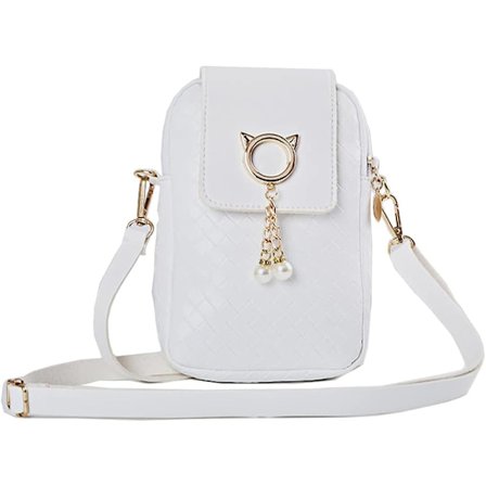 Dames Mini Crossbody PU Mobiltelefon Skuldertaske, Dame Zipper Telefonpung Smart Pung Mobiltelefon Taske med Justerbar Skulderrem til Shopping