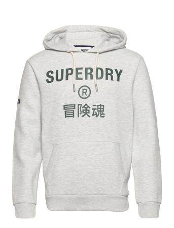 Vintage Corp Logo Marl Hood Huppari Harmaa Superdry
