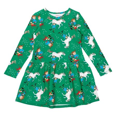 Pippi Langstrømpe Kjole - Selvsikker Grøn