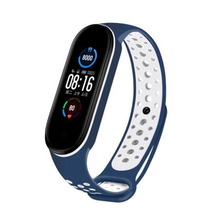 Andningsarmband för Xiaomi Mi Band 3 4 5 6 7 Smart Watch Wrist M3 M4 Armband för Xiaomi MiBand 7 6 5 Miband-rembyte dark blue-white For Mi Band 3 4
