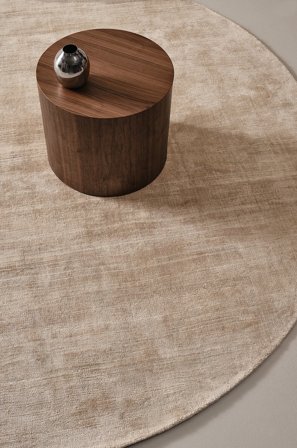 Jotex - Rund Viskoseteppe ø 200 Cm Bomull/Viskose Champagne ANELA - Kjøp Viskosetepper hos Jotex