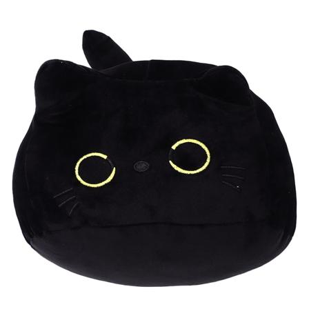 Svart Katt Plysj Pute Leke Sort Søt Store Øyne Supermyk Hjem Decor Katt Fyllte Dyr Dukke