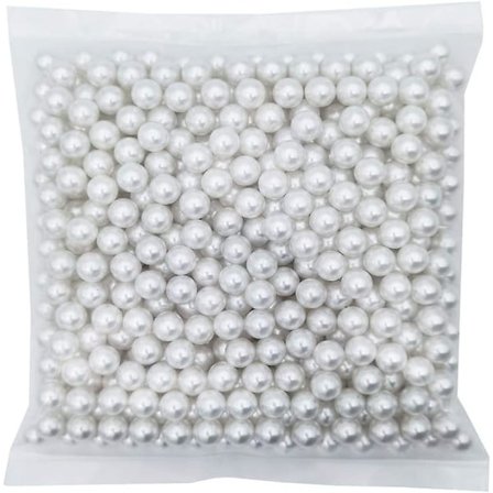 580 stk Hvite Uborede ABS Kunstperler til Vasefyll, 10mm uten Hull Sminkeperler til å Holde Koster, Øyenskyggeblyant, Imiterte Runde Perler til Bord