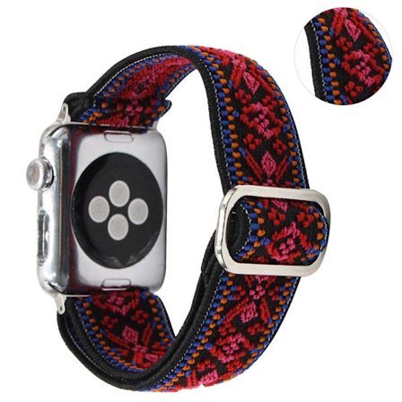 Apple Watch Series 6 / 5 40mm woven style pattern watch band - Red Flower Pattern