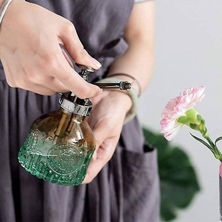 Høy kvalitet planteblomster sprayflaske Retro preget glass manuell pressing vanning kanne sprayboks hage vanningsverktøy