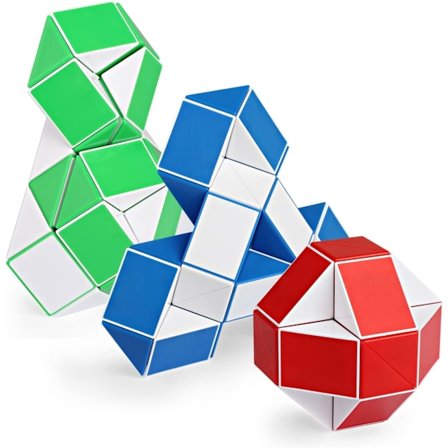 3 stk. Stor Fidget Slange Cube Twist Puslespil Magisk Slange Sensor