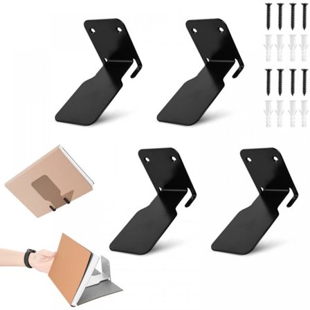 ING Neliosainen kelluva kirjahyllysetti - näkymätön kirjahylly - näkymätön ripustus - seinään kiinnitettävä kirjahylly