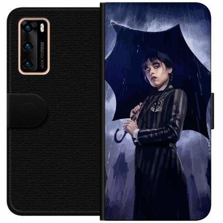 Huawei P40 Plånboksfodral Wednesday Addams