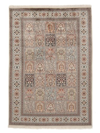 Kashmir Pure Silk Rug Oriental Brown/Dark Grey (Silk, India)