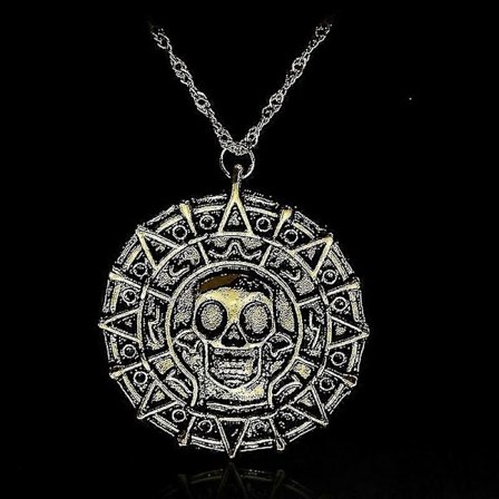 Pirates of the Caribbean Halskæde Aztec Mønt Vintage Forgyldt Kaptajn Jack Sparrow Medaljon Kranie Vedhæng Halskæder