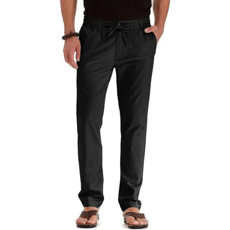 Byxor Med Dragsko För Män I Enfärgad Midja Black 2xl
