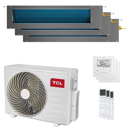 Condizionatore TCL Canalizzabile Serie D trial split 12000+12000+12000 BTU inverter A++ wifi unità esterna 7.9 kW