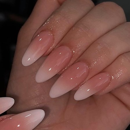 Omber Press on Nagel Lim på Nagel Fransk Falsk Nagel Akryl Konstgjord Nagel