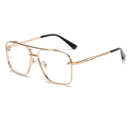 Nya Gradient Solglasögon för Män Mode Metall Stor Båge Solglasögon Märkesdesign Lyx Lunette De Soleil Homme UV400