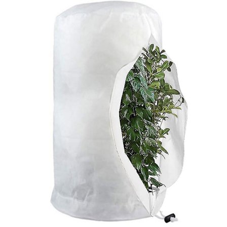Frostbeskyttelsesposer til planter, genanvendelige plantebeskyttelsesposer med snøre, havefleeceposer vinter Hvid White L-120x180cm