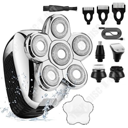 Elektrisk rakapparat - TD - 6D - Vattentät - Multifunktion 5 i 1 - Tvättbar huvud