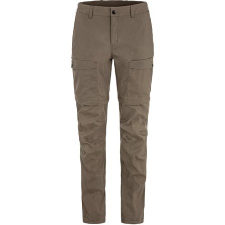 Fjällräven Women's Abisko Hybrid Trail Trouser Zip-off Trousers in Suede Brown | Size: 16/30", Organic Cotton