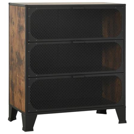 Vidaxl Förvaringsskåp Rustik Brun 72x36x82 Cm Metall Och Mdf Brun