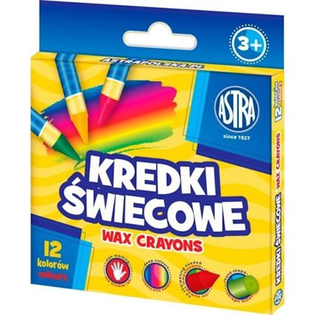 Färgpennor - Astra fettkritor runda 12 färger 8/90 mm 316023006