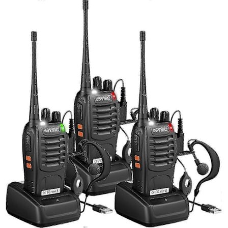 3-pakning Profesjonelle Walkie Talkies for Voksne 5KM/3 Miles Lang Rekkevidde Walkie Talkies