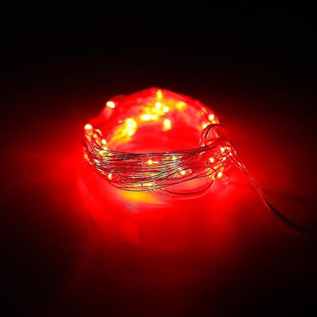 5m 50 LED Silver Wire String Lights med Batteri och Fjärrkontroll