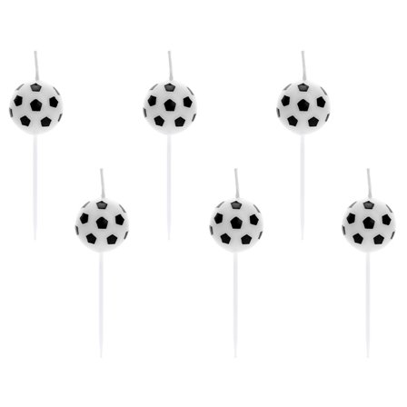 Fotboll Tårtljus 6-pack - Fotboll Kalas Dekoration - Kalaslagret.se